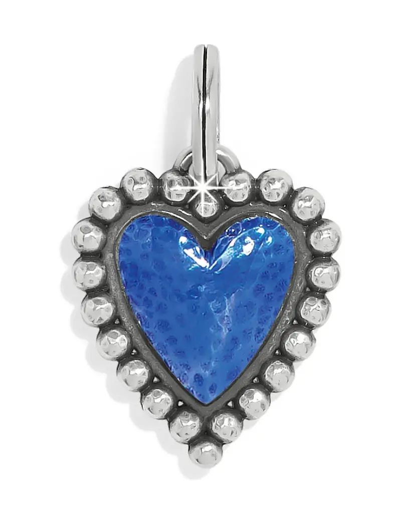 One Heart Love Charm in Blue