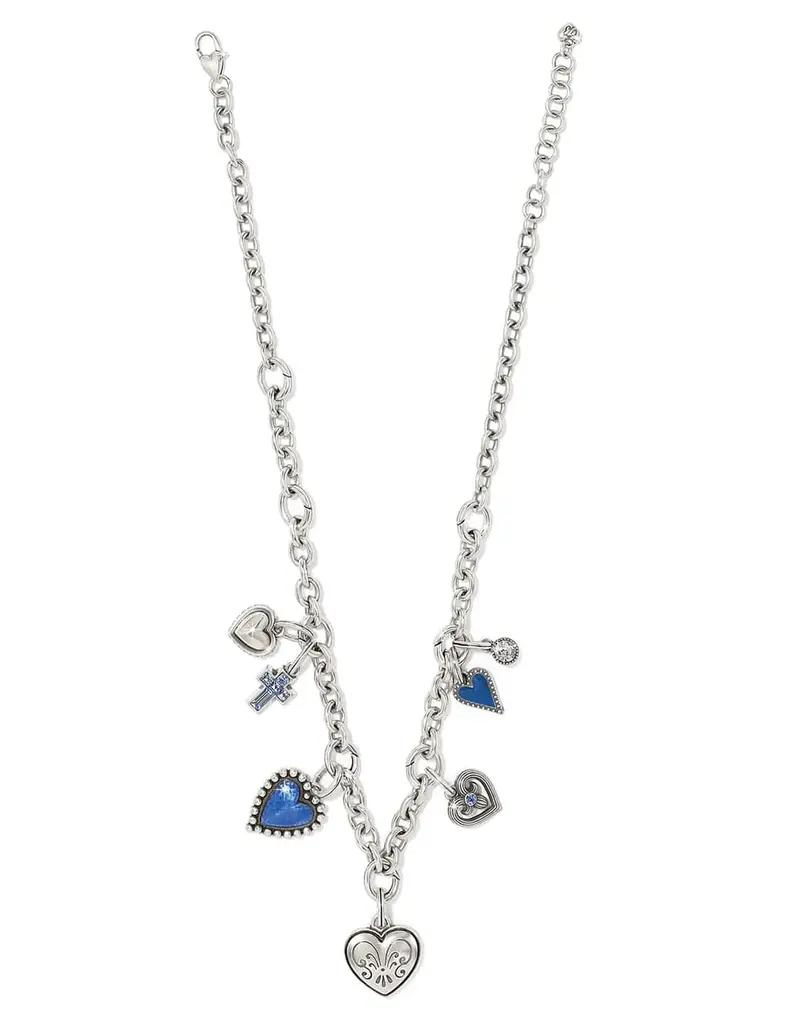 One Heart Love Charm in Blue