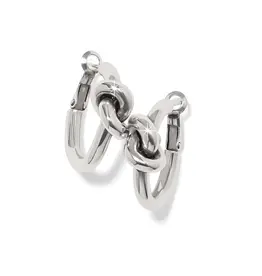 Interlok Single Knot Hoop In Silver