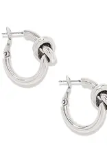 Interlok Single Knot Hoop In Silver