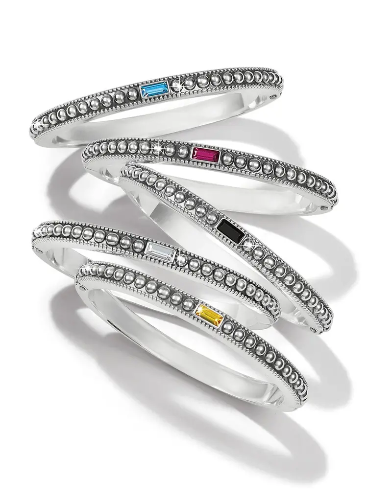 Pretty Tough Gem Hinged Bangle in Crystal