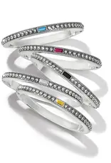 Pretty Tough Gem Hinged Bangle in Black