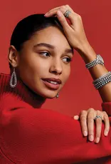 Pretty Tough Gem Hinged Bangle in Black