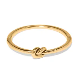 Interlok Single Knot Hinged Bangle in Gold
