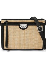 Jordyn Straw Crossbody Organizer in Black
