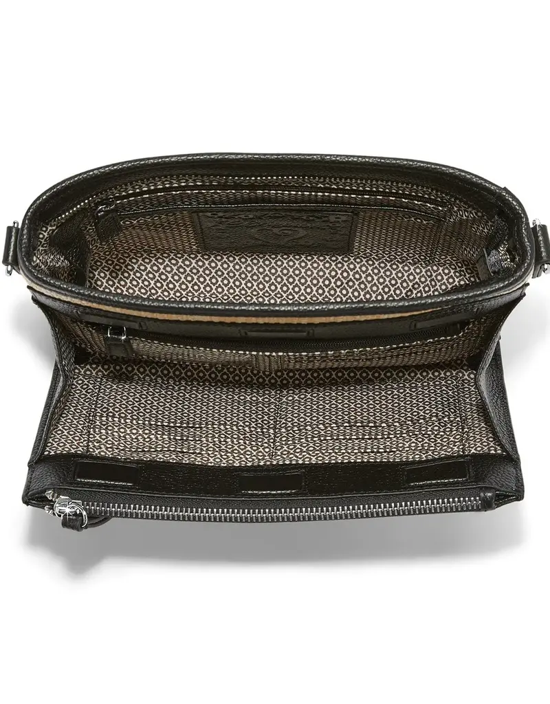 Jordyn Straw Crossbody Organizer in Black
