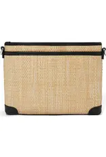 Jordyn Straw Crossbody Organizer in Black
