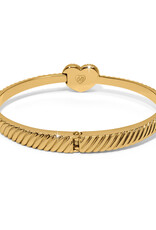Celestia Heart Hiinged Bangle in Gold