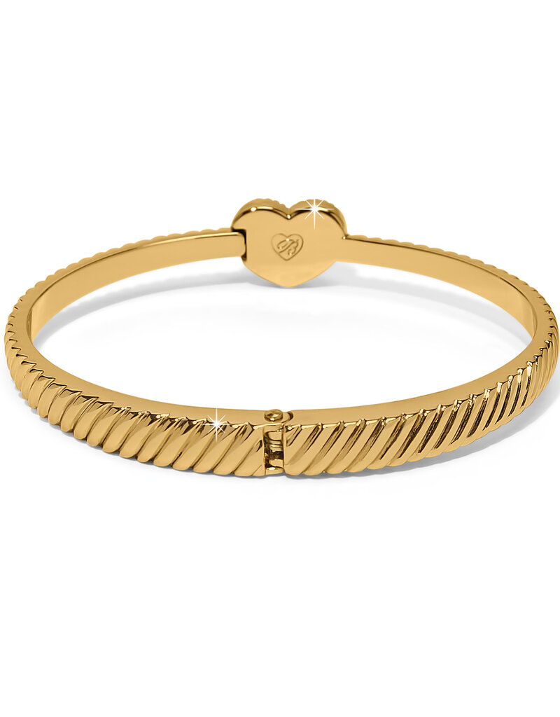 Celestia Heart Hiinged Bangle in Gold