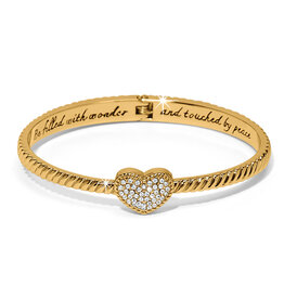 Celestia Heart Hiinged Bangle in Gold