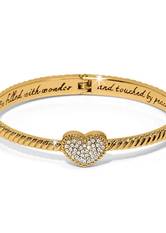 Celestia Heart Hiinged Bangle in Gold
