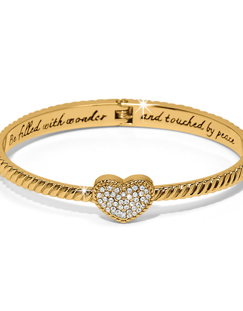 Celestia Heart Hiinged Bangle in Gold