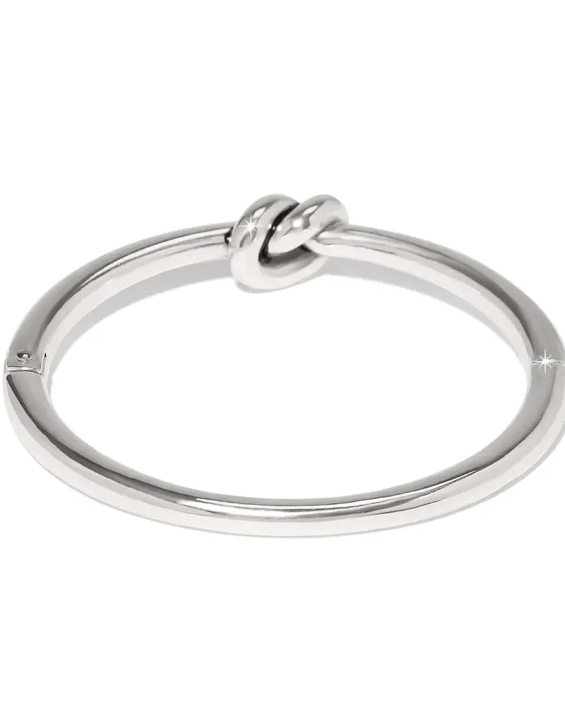 Interlok Single Knot Hinged Bangle in Silver