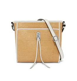 Astrid Straw Organizer Bag in White