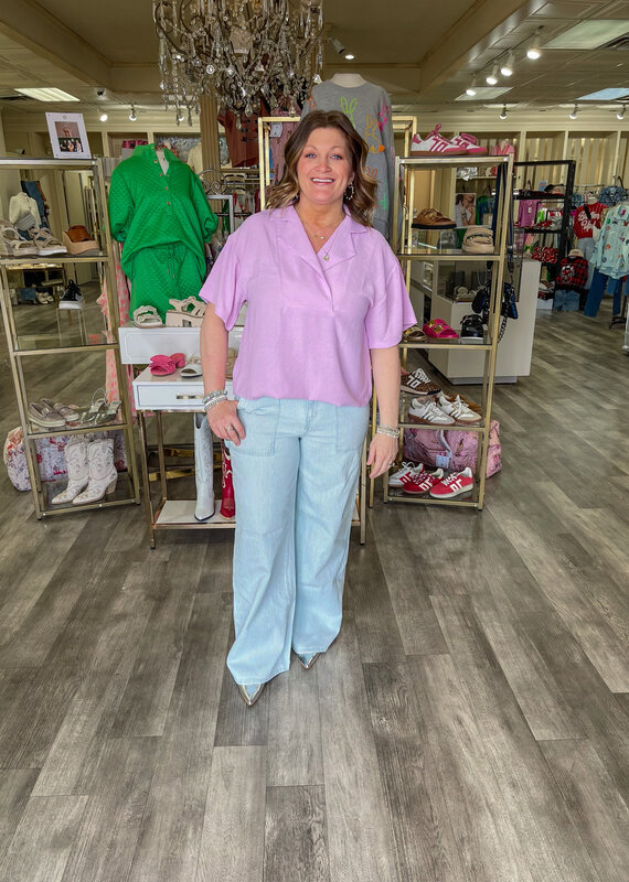 J.HOFFMAN'S Folded Hem Popover - Orchid