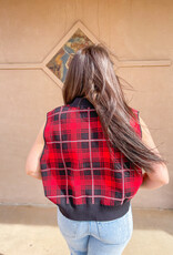 J.HOFFMAN'S Red Raider Plaid Sweater Vest