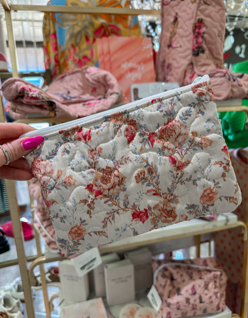 J.HOFFMAN'S Natalie Pink Quilted Makeup Bag - Small