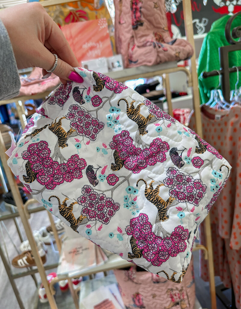 J.HOFFMAN'S Opal Pink Quilted Makeup Bag - Large