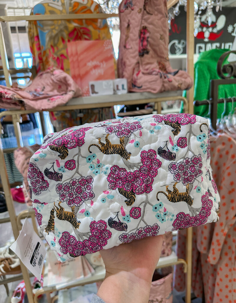 J.HOFFMAN'S Opal Pink Quilted Makeup Bag - Large