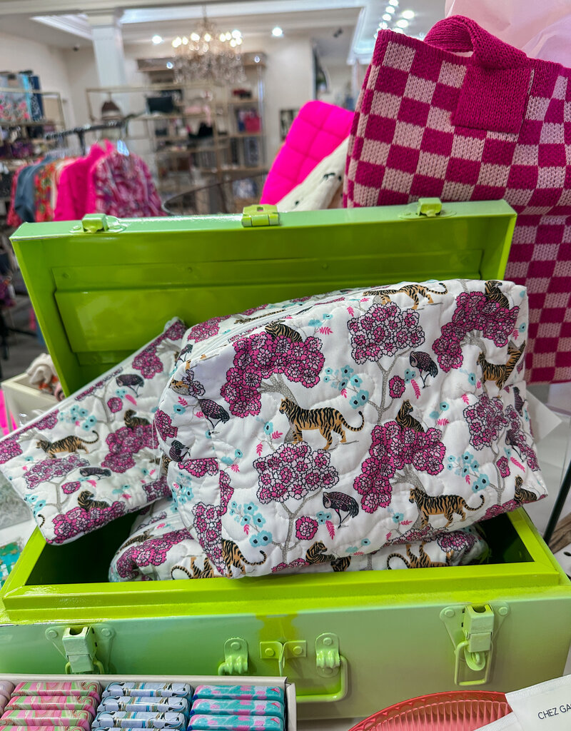 J.HOFFMAN'S Opal Pink Quilted Makeup Bag - Large