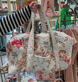 J.HOFFMAN'S Natalie Floral Pink Quilted Duffle Bag