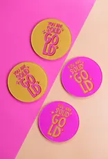 J.HOFFMAN'S You Are Solid Gold Coaster Set