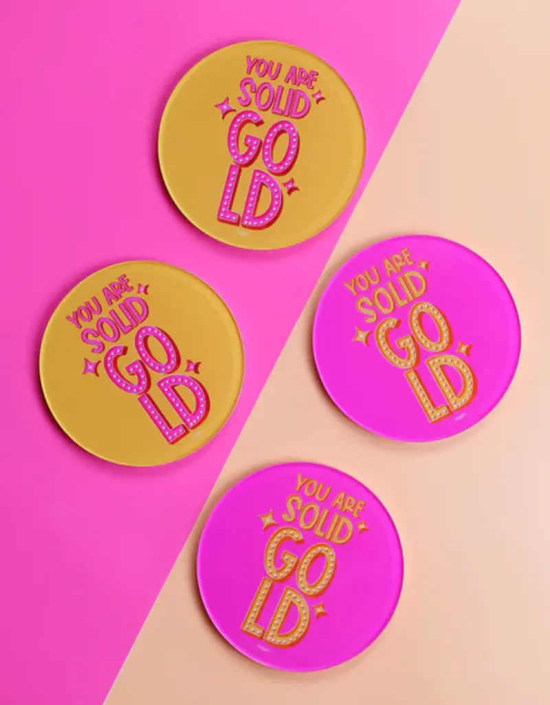 J.HOFFMAN'S You Are Solid Gold Coaster Set