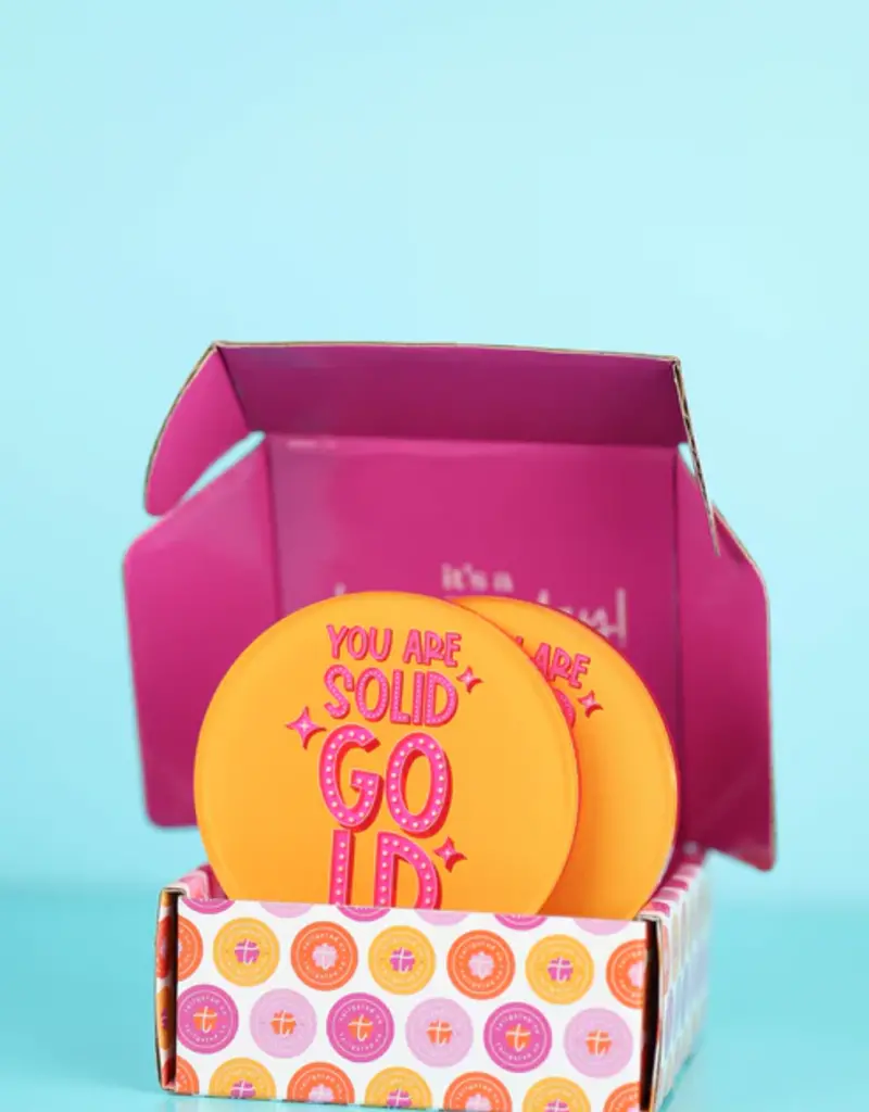 J.HOFFMAN'S You Are Solid Gold Coaster Set