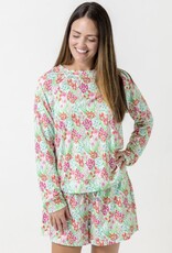 J.HOFFMAN'S Annie Happy Blooms Short Set- Pink