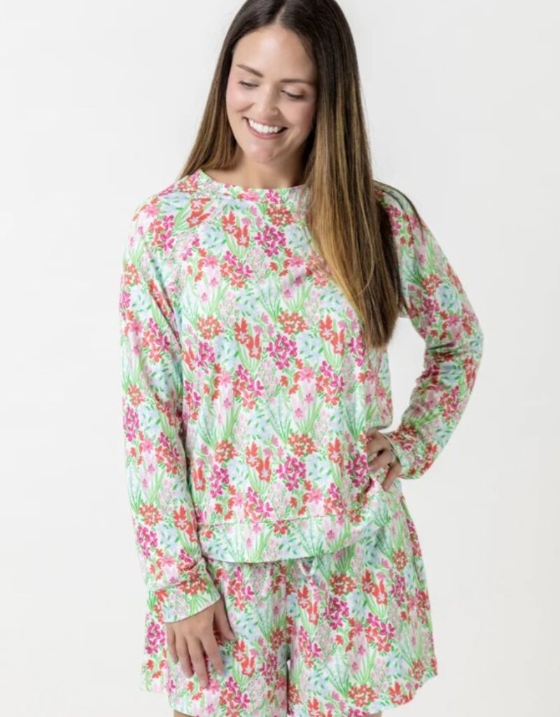 J.HOFFMAN'S Annie Happy Blooms Short Set- Pink