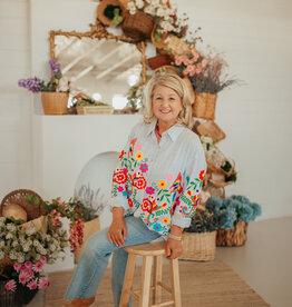 J.HOFFMAN'S Birdie Embroidered Top