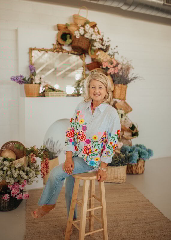 J.HOFFMAN'S Birdie Embroidered Top