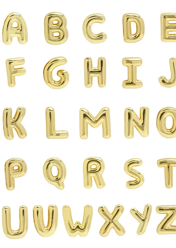 J.HOFFMAN'S Bubble Initial Smooth Gold Charms