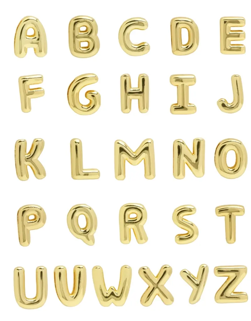 J.HOFFMAN'S Bubble Initial Smooth Gold Charms