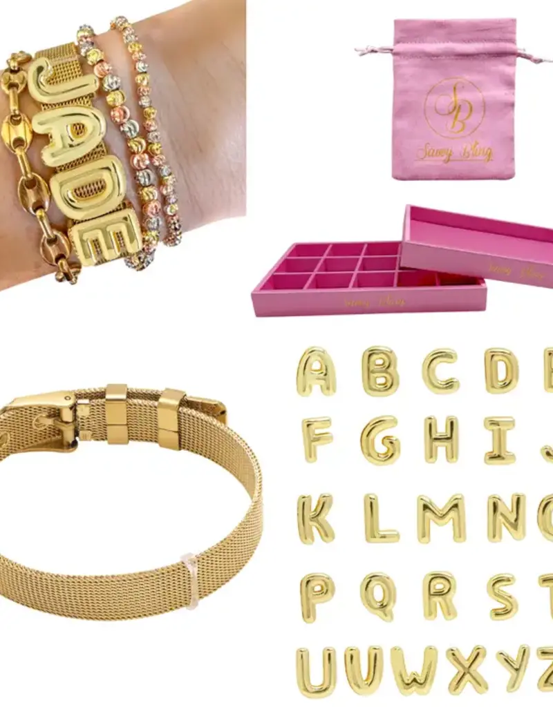 J.HOFFMAN'S Bubble Initial Smooth Gold Charms