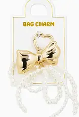 J.HOFFMAN'S Bag Charm Keychain- Chunky Pearl Dbl bow