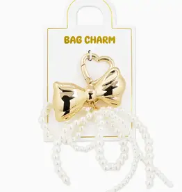 J.HOFFMAN'S Bag Charm Keychain- Chunky Pearl Dbl bow