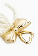 J.HOFFMAN'S Bag Charm Keychain- Chunky Pearl Dbl bow
