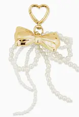 J.HOFFMAN'S Bag Charm Keychain- Chunky Pearl Dbl bow