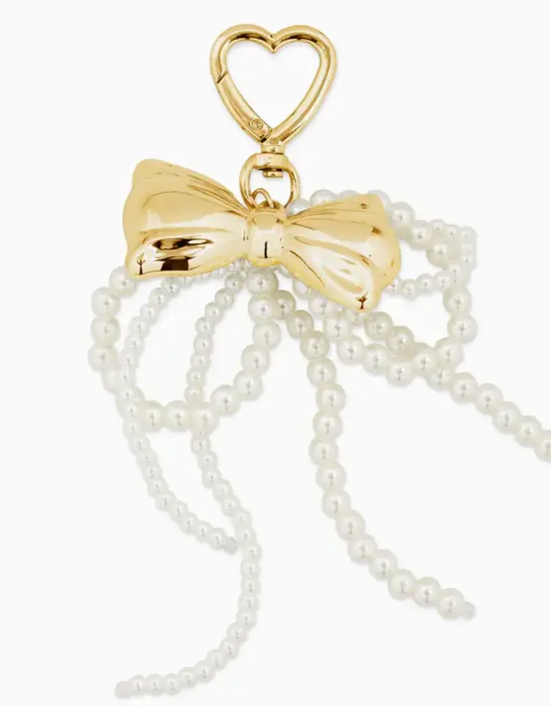 J.HOFFMAN'S Bag Charm Keychain- Chunky Pearl Dbl bow