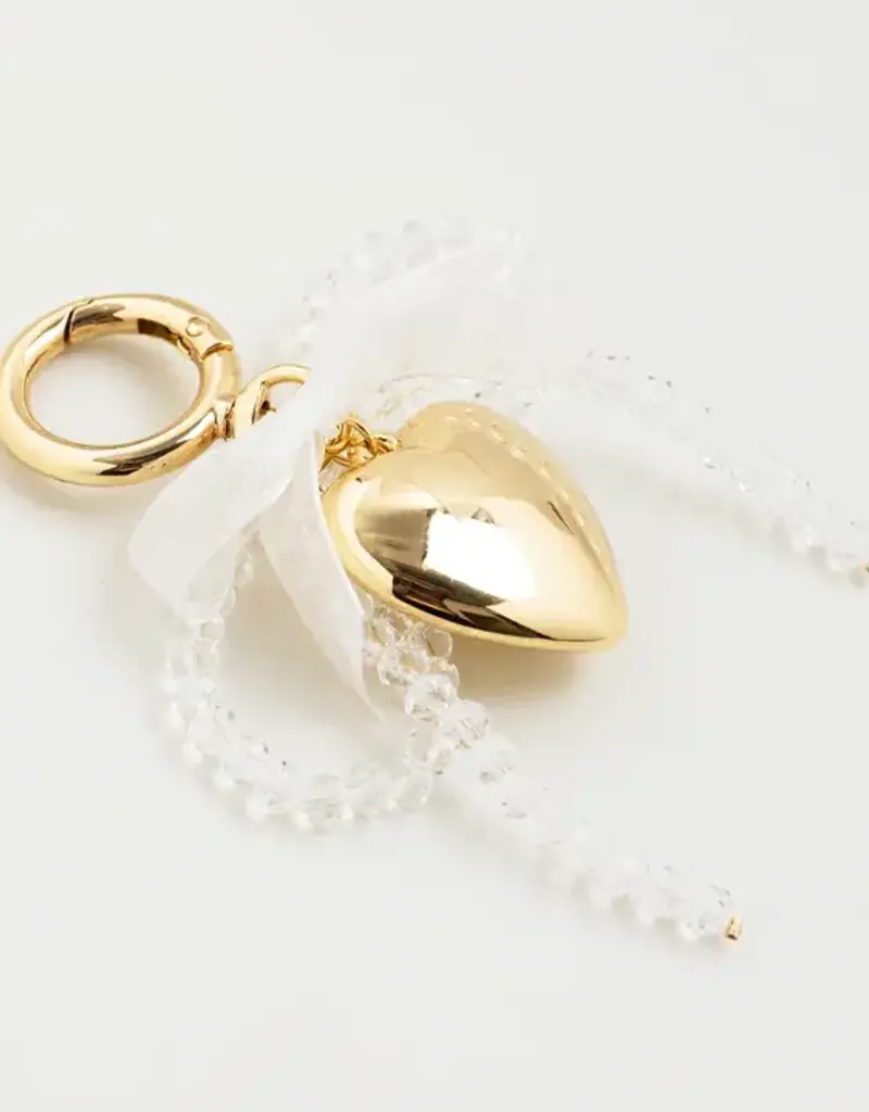 J.HOFFMAN'S Bag Charm Keychain- Heart Bow Croquette