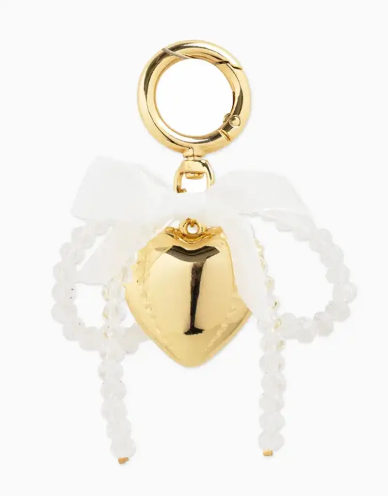J.HOFFMAN'S Bag Charm Keychain- Heart Bow Croquette