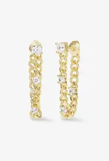 J.HOFFMAN'S Julian Triple Diamond Soft Chain Hoops