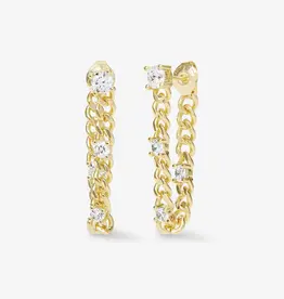 J.HOFFMAN'S Julian Triple Diamond Soft Chain Hoops