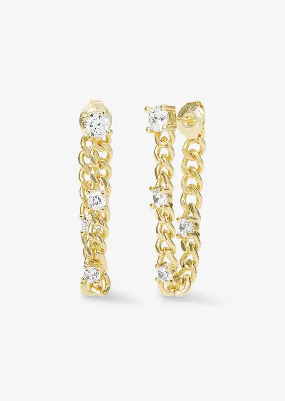 J.HOFFMAN'S Julian Triple Diamond Soft Chain Hoops