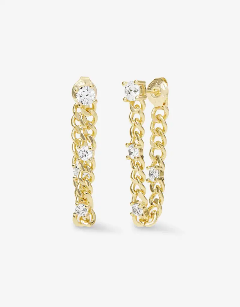 J.HOFFMAN'S Julian Triple Diamond Soft Chain Hoops