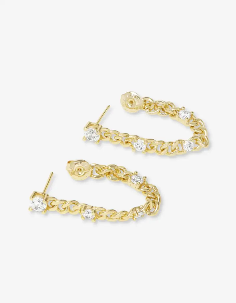 J.HOFFMAN'S Julian Triple Diamond Soft Chain Hoops