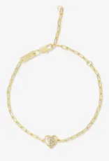J.HOFFMAN'S Baby Love Letters Heart Bracelet- Gold