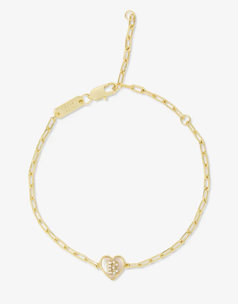 J.HOFFMAN'S Baby Love Letters Heart Bracelet- Gold