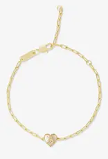 J.HOFFMAN'S Baby Love Letters Heart Bracelet- Gold